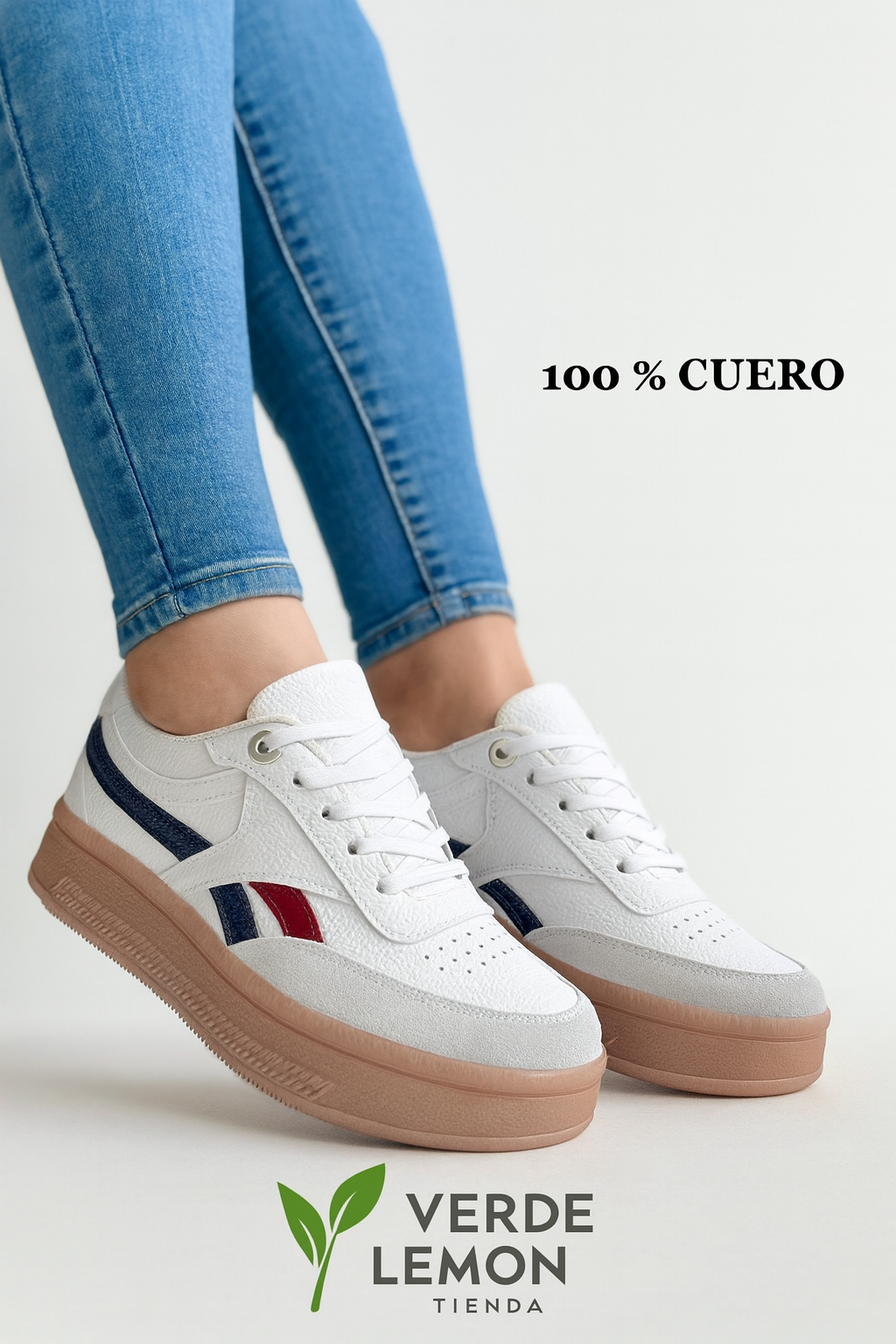 TENIS EN CUERO DAMA